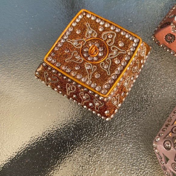 Mirrored & Beaded Trinket Boxes 5 Total 💥 - Picture 2 of 5